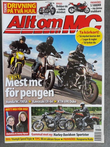 Allt om MC nr 6 2012: Honda NC 700SA ABS, KTM 690 Duke ABS, Kawasaki ER-6n