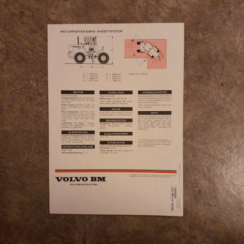 Broschyr Volvo BM 4200 B Kassettsystem