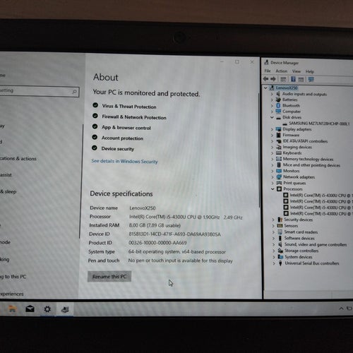 Lenovo x250 12.5" 128GB SSD + laddare 45W