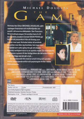 DVD / The Game / Michael Douglas, Sean Penn, Deborah Kara Unger