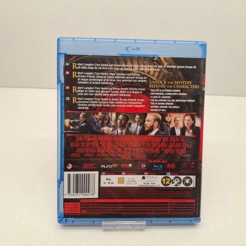 Inferno - Tom Hanks - Blu-ray film, Svensk text, Fint skick