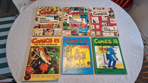 Vintage seriealbum Comics Den stora serieboken - 6 st. 1970 - 1975 .