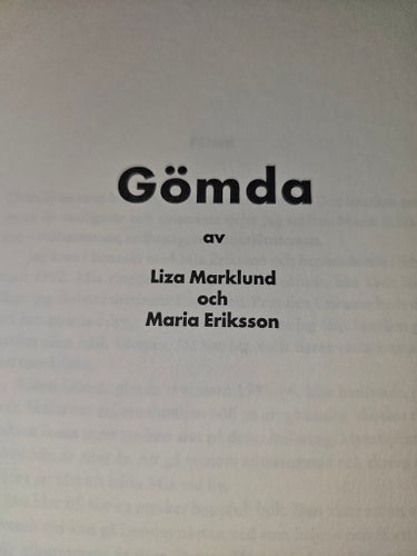 Gömda av Liza Marklund och Maria Eriksson