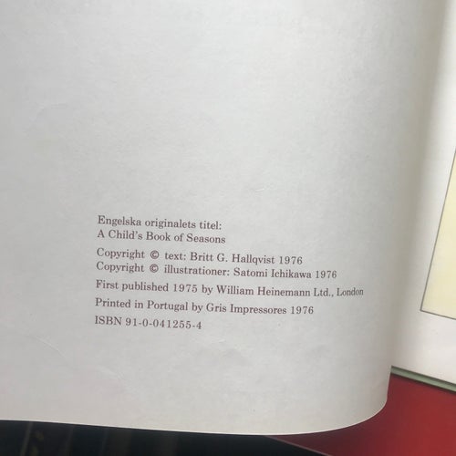 SOMMARVARMT OCH VINTERKALLT Britt G. Hallqvist Satomi Ichikawa 1976
