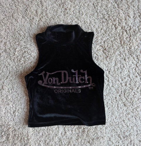 Von Dutch svart topp, storlek M (fits like S)