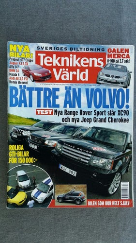Teknikens Värld 17 2005: Volvo XC90 V8, Jeep Grand Cherokee, Range Rover Sport