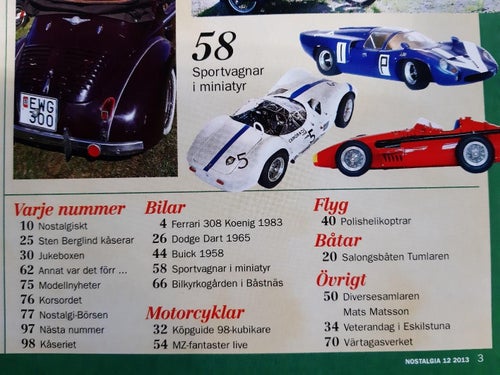 Nostalgia 12 2013: Dodge Dart 1965, Buick 1958, Ferrari 308 Koenig, 98-kubikare