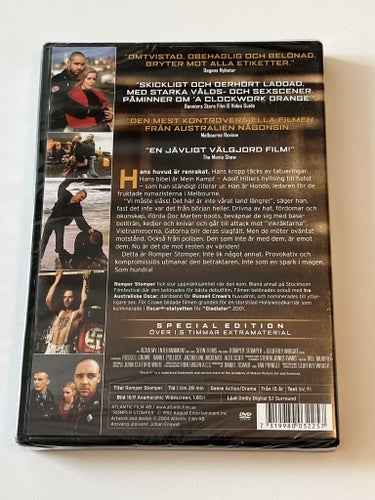 Romper stomper (Drama från 1992, Russell Crowe). Inplastad DVD
