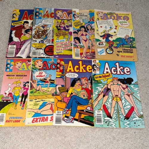 Acke tidningar från 1984, 1986, 1988, 1990