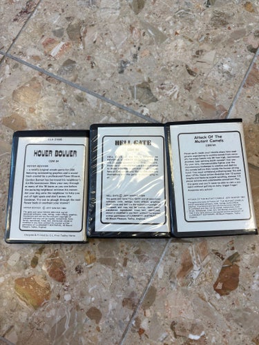 CBM 64 Kassetter: Hover Bovver, Hell Gate, Attack of the Mutant Camels