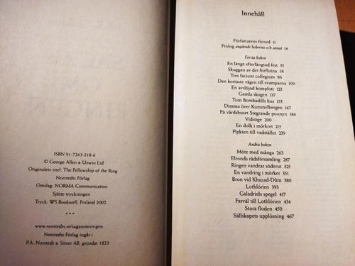 Sagan om ringen - J. R. R. Tolkien. Very Good plus