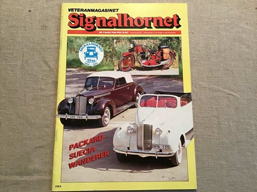 SIGNALHORNET NR 3 1984 PACKARD ,SUECIA MC,CHEVROLET,WANDERER GLÄSER CAB -38
