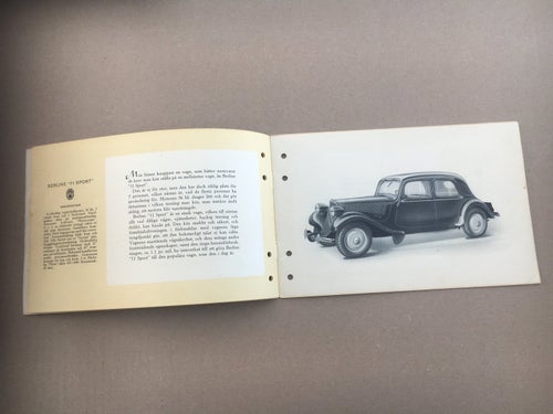 Försäljningsbroschyr CITROEN Berline 11 och 15 1933