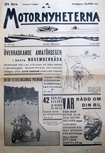 Motornyheterna 1931-45 Mc Novemberkåsan..Voisin