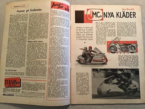 TEKNIK FÖR ALLA NR 16 1955 DKW MC,FERDINAND PORSCHE,KENNETH LAW,SAS PLAN I BITAR