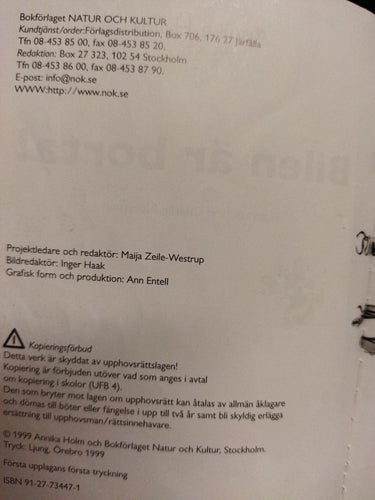 Bilen är borta! Annika Holm. bok, Very Fine plGood, BM