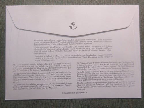 ÄLDRE FDC (1994) PLOMMON OCH ÄPPLEN