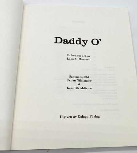 Daddy O - En bok om och av Lasse O' Månsson Sammanställd av Urban Nilmander