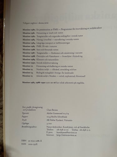 Organiska miljögifter - Naturvårdsverket Förlag, 1990
