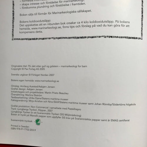 PÅ JAKT EFTER GULD OCH GRÅSTEN marinarkeologi för barn Björn Arild Ersland 2007