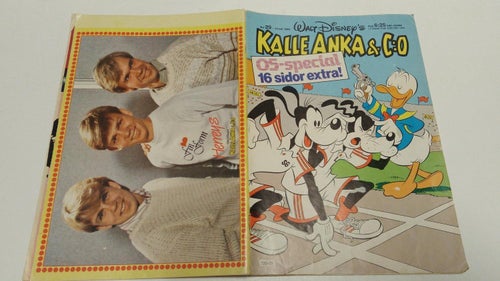 Kalle Anka 1984 nr 29 med Sport Goofys OS-album 1984. Bakomslagsbild: Herreys.VG