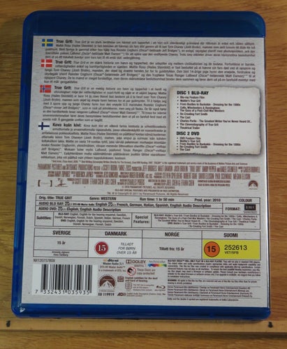 True Grit Jeff Bridges 2-disc Bluray Nyskick!