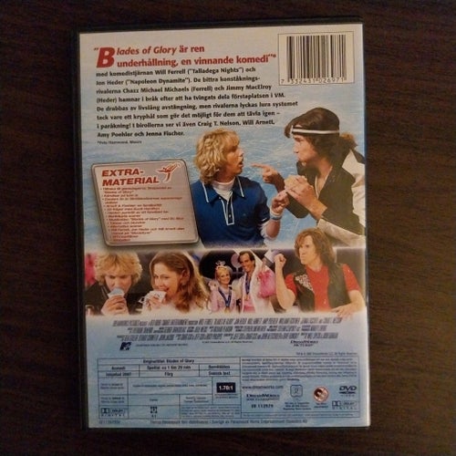 Blades of Glory DVD Ferrell komedi konståkning bling glitter is skridskor