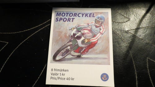 Motorcykel sport Frimärkshäfte samlarsak