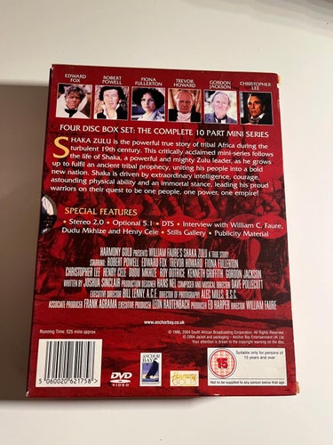DVD-film: Shaka Zulu- 4-Disc Box (Edward Fox, Robert Powell)