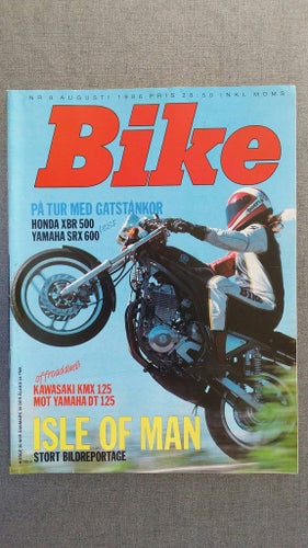 Bike nr 8 1986: Kawasaki EN 400, Yamaha SRX 6, Honda XBR 500, Kawasaki KMX 125