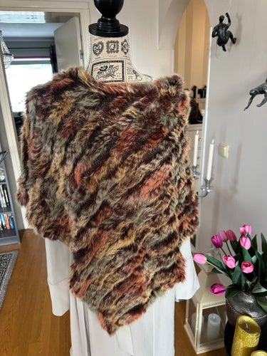 poncho, äkta pälsskinn, one size