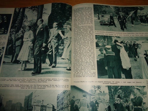 Svensk Damtidning nr25 1956 kungligt Sverige & England Elizabeth o Gustaf Adolf