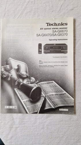 Technics SA-GX670/SA-GX470/SA-GX370 bruksanvisning