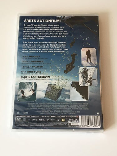 Point break (2015 av Ericson Core), OBS: Endast norsk text. Inplastad DVD