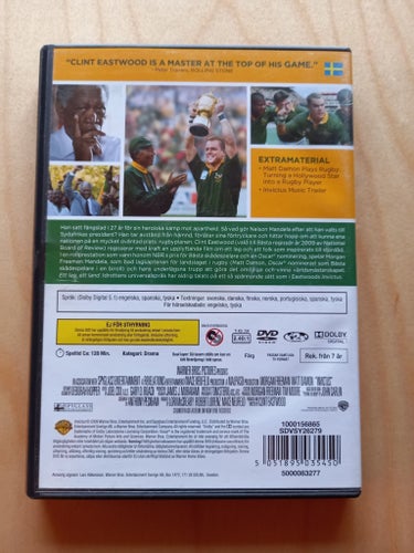 DVD-FILM "INVICTUS" MED MORGAN FREEMAN OCH MATT DAMON FRÅN 2009