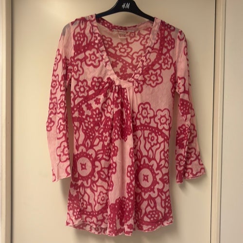 No-lita rosa mönstrad blus S/M