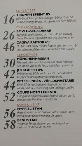 MC-Nytt nr 12 2000: BMW F 650 GS Dakar, Triumph Sprint RS, Cagiva Raptor 650