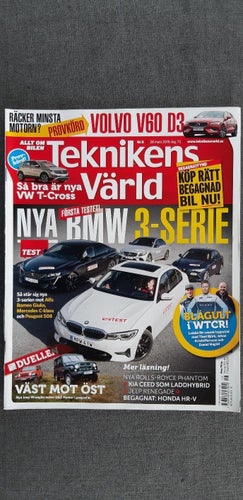 Teknikens Värld nr 8 2019: BMW 320d xDrive, Mercedes C 220 d, Peugeot 508