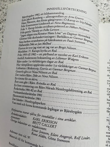 Bjärebygden 1982 Årsbok Bjäre härads hembygdsförening