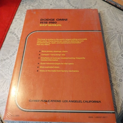 Clymer Dodge Omni 1978-1980 Shop Manual