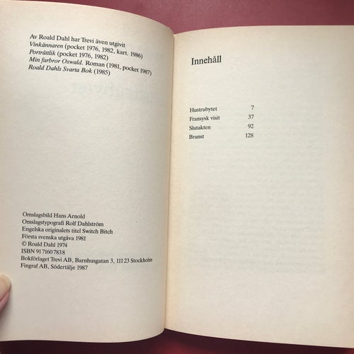 HUSTRUBYTET Roald Dahl 1987
