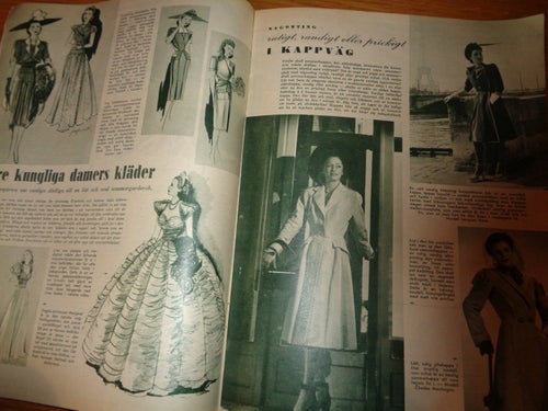 Svensk Damtidning nr21 1947 kungligt Kung Gustaf V omslaget, mode, Saléns annons