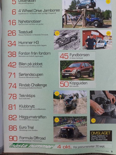 4 Wheel Drive nr 9 2005: Nissan Pathfinder, Hyundai Terracan, Hummer H3, Sorento