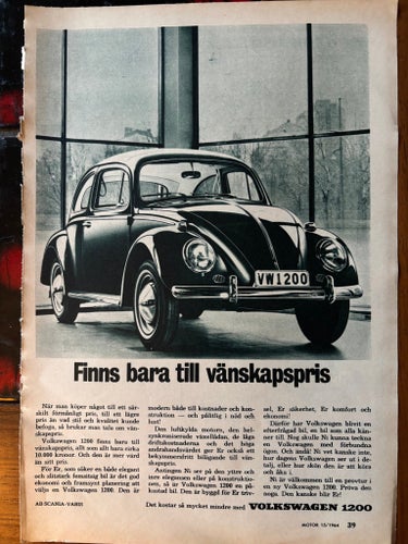 Volkswagen 1200 Annons 1964