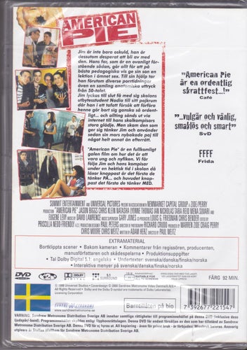 DVD / American Pie / Oklippta versionen / Natasha Lyonne / Ny & Inplastad