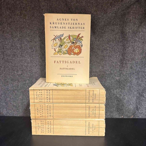 4 böcker av Agnes von Krusenstjerna - Fattigadel del 1-4 - Bokpaket