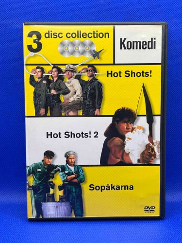 3-DISC COLLECTION KOMEDI *SOPÅKARNA* *HOT SHOTS 1 & 2* *CHARLIE SHEEN*