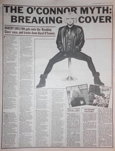 HAZEL O' CONNOR - BREAKING GLASS, STOR TIDNINGSANNONS 1980