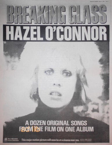 HAZEL O' CONNOR - BREAKING GLASS, STOR TIDNINGSANNONS 1980