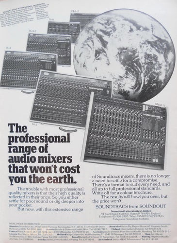 SOUNDTRACKS AUDIO MIXERS FROM SOUNDOUT, REKLAMANNONS AD 1982